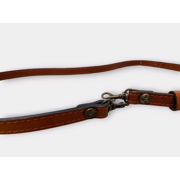 Patricia Nash Satchel Cognac Burnished Smooth Italian Leather Purse Shoulder Bag - Picture 15 of 16